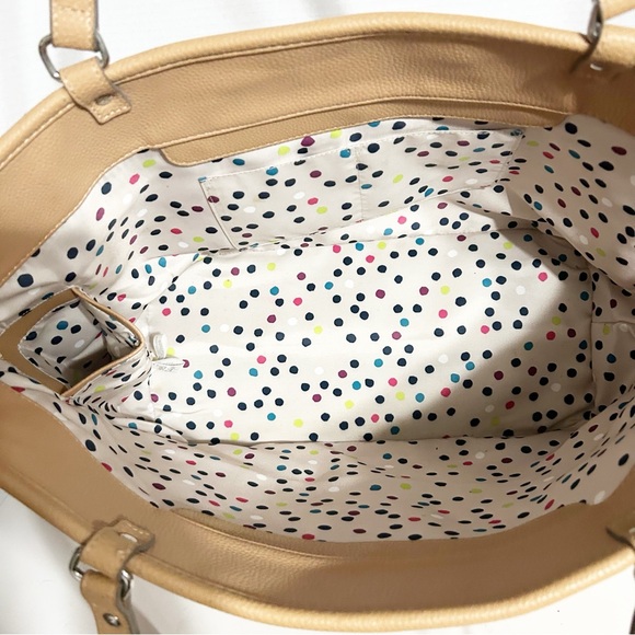 Thirty One Jewell Setter Tote / Shoulder Bag Cork Metallic Accents Faux Leather - Picture 9 of 16